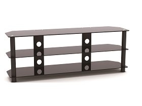 3-Tier Corner-Notched Glass Media Console (Large)  TV Stand